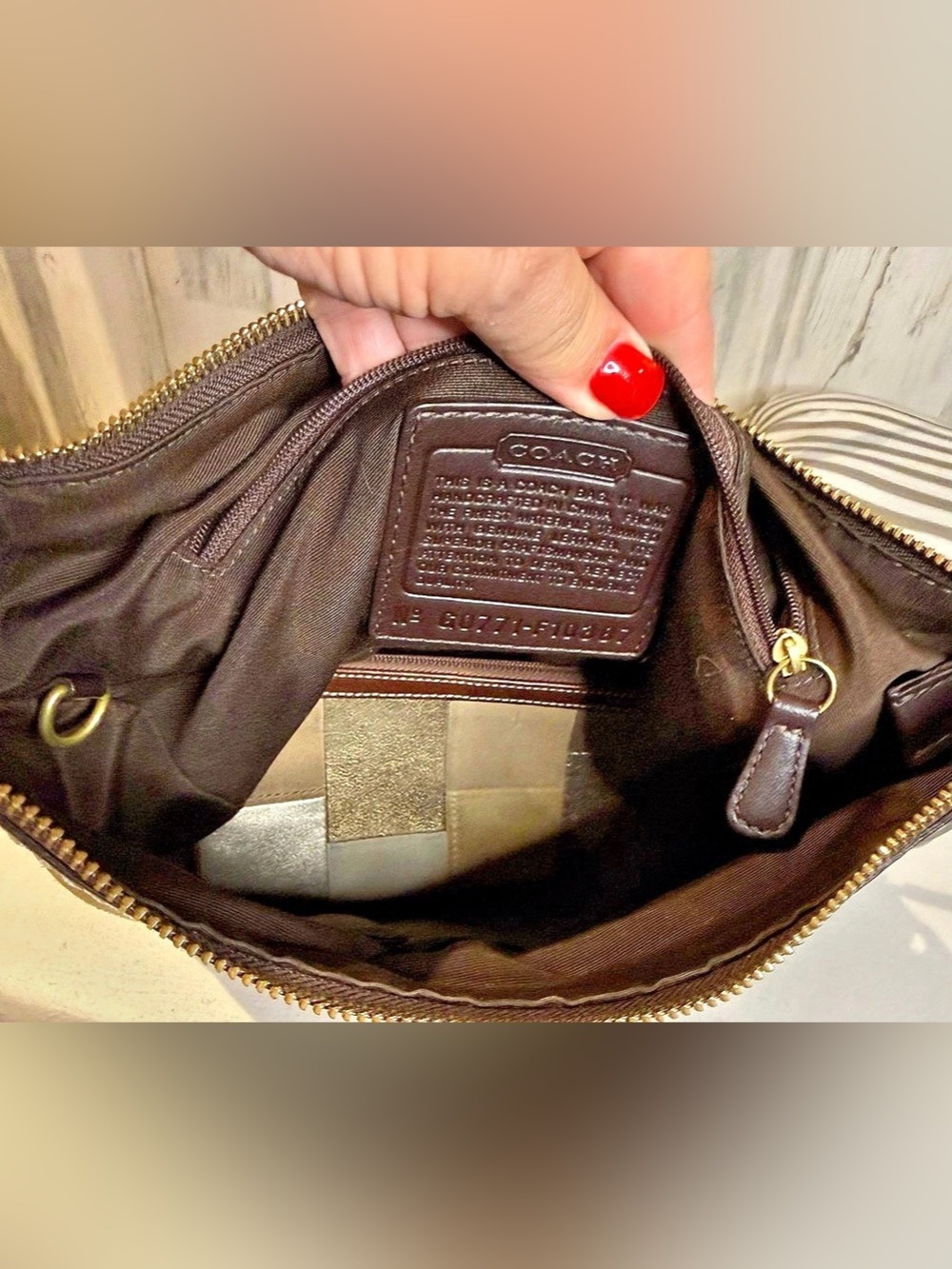 Coach Patchwork Medium Shoulder Crossbody 2007 Holiday Collection W/ Wristlet - Picture 10 of 11